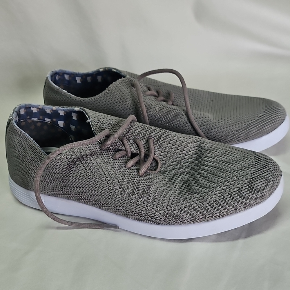 Ben Sherman Gray Knit Lace-Up Sneakers
